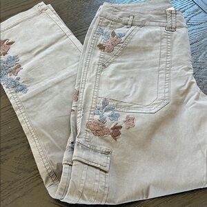 Woman’s  Gray Embroidered Cotton-Blend Pants by Sundance in SZ 2